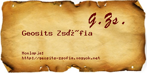 Geosits Zsófia névjegykártya